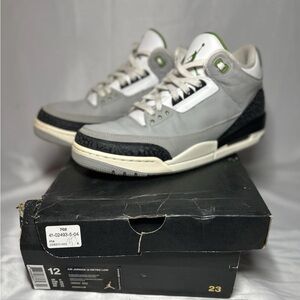 Air Jordan 3 Retro Chlorophyll 136064-006 White Gray Men’s Size 12
